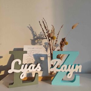 Naambord met sierletters